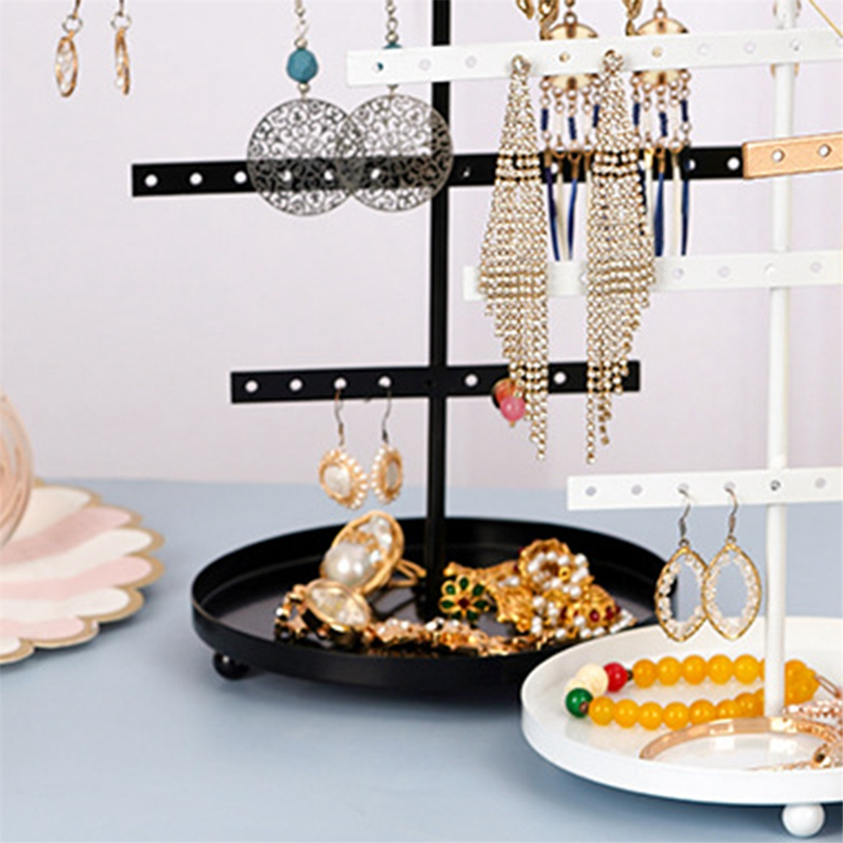 Jewelry & Watches Ltd - ABQR Black 3-Layer Simple Earring Storage