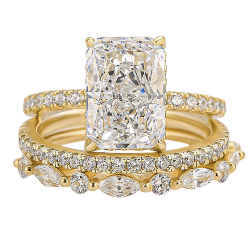 Gold Plated Ring - Gold Plated Coppers925Sterling Silver Super Sparkling