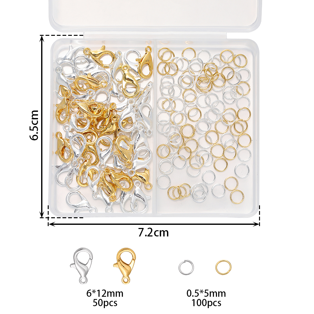 Gold Plated Ring - 1Box/Lot 2-Grid 18K Gold Color Plated