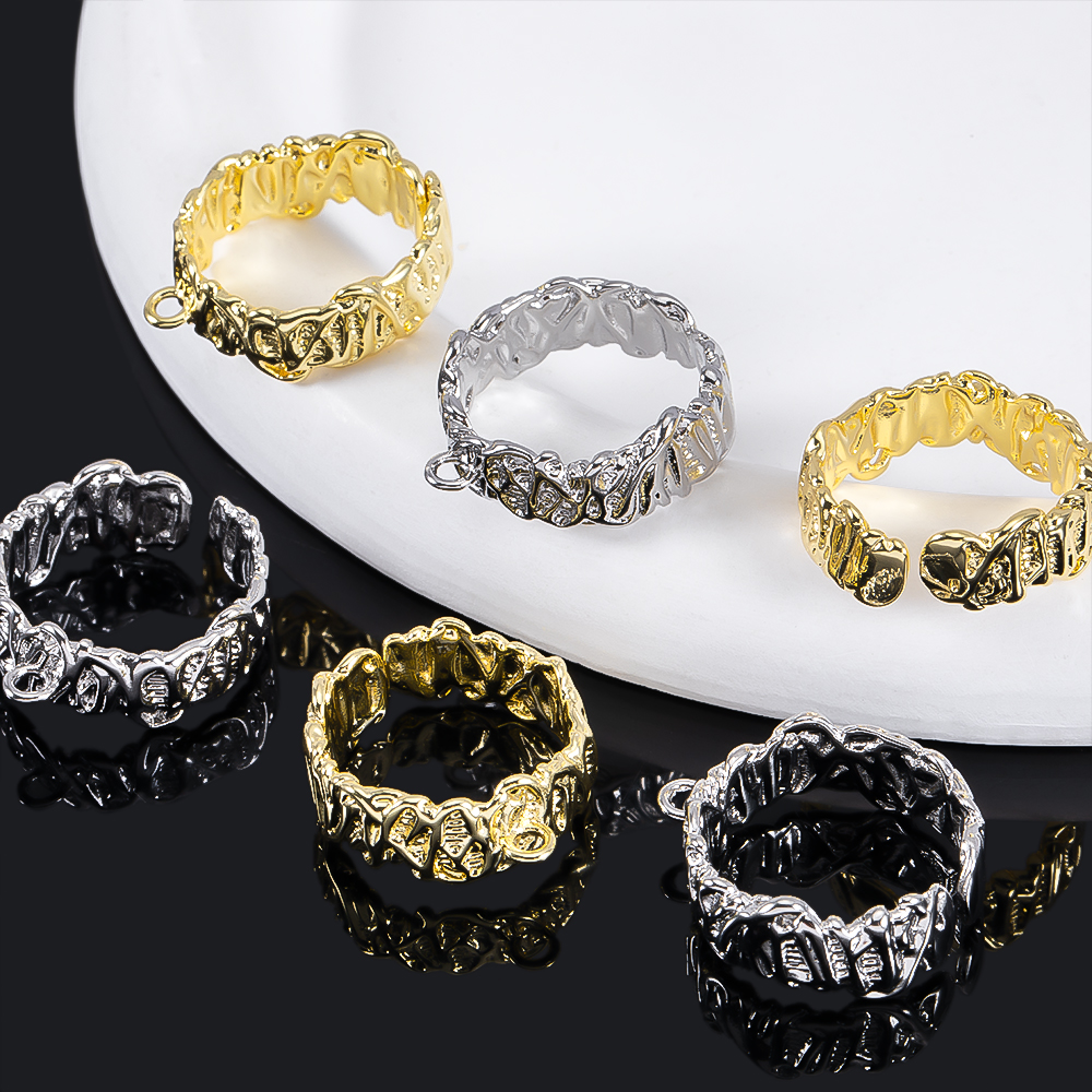 Gold Plated Ring - 2Pcs Gold Plated Irregular Open Split