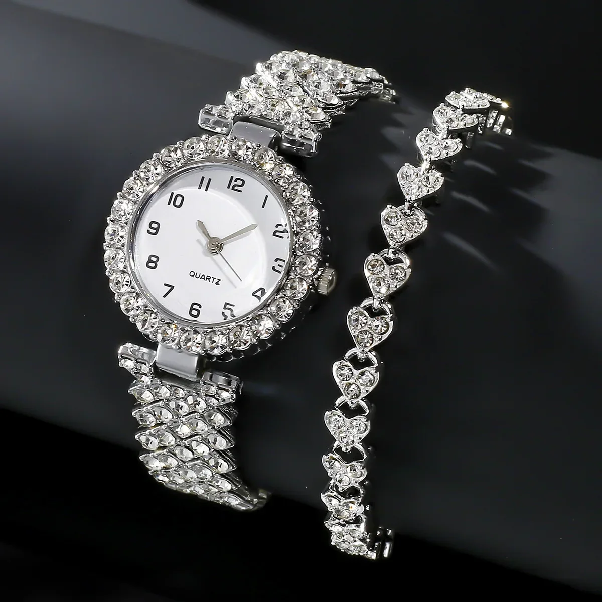 Jewelry Watches Silver - 2024 2pcs Luxury Fashion Women Watch