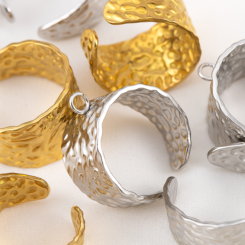 Gold Plated Ring - 2pcs Stainless Steel 18K Gold Plated