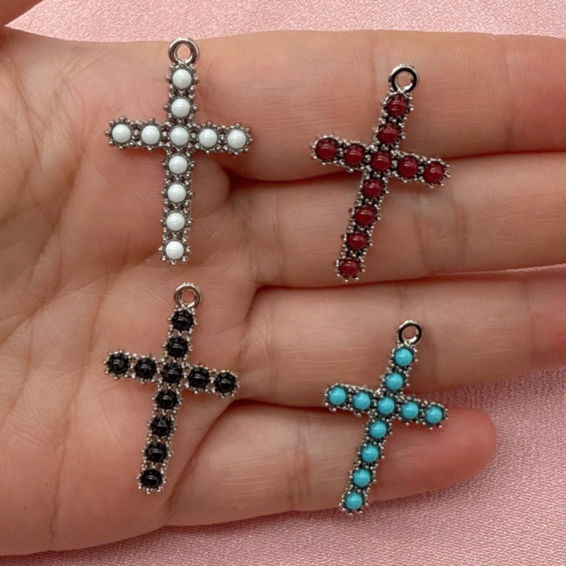 Jewelry & Watches Ltd - 10pcs Korean version diamond cross pendant