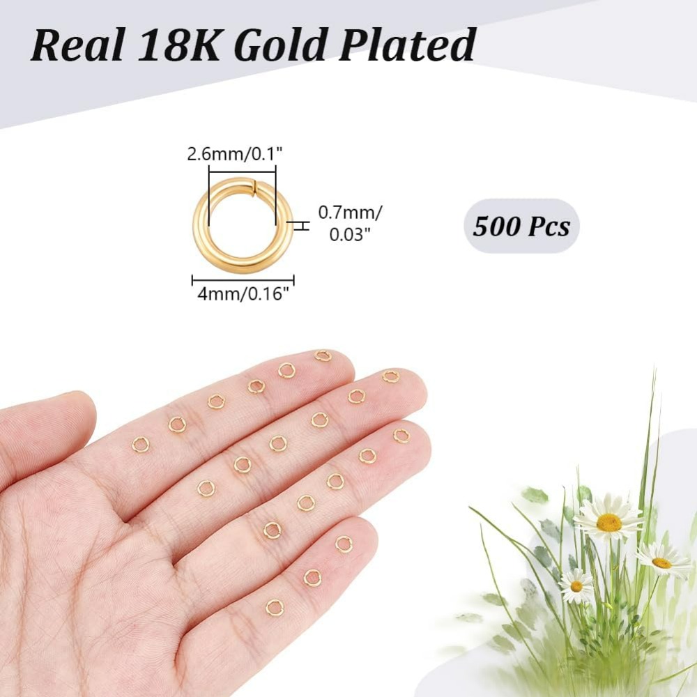 About 500pcs 4mm Gold Jump Rin - Gold Plated Ring recensione e prezzo