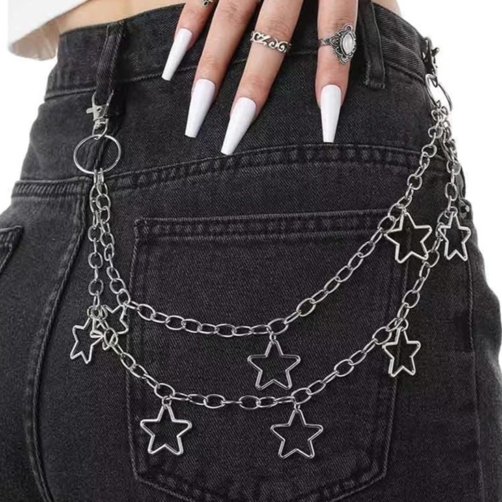 Punk Star Double Layer Waist C - Hip Hop Chain Necklace recensione e prezzo