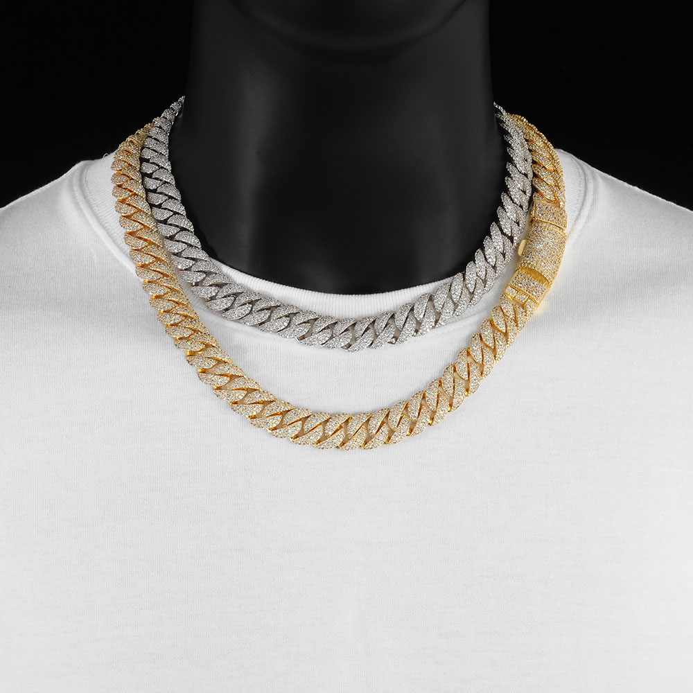 Iced out 14mm 3 Row Diamond Cu - Hip Hop Chain Necklace recensione e prezzo