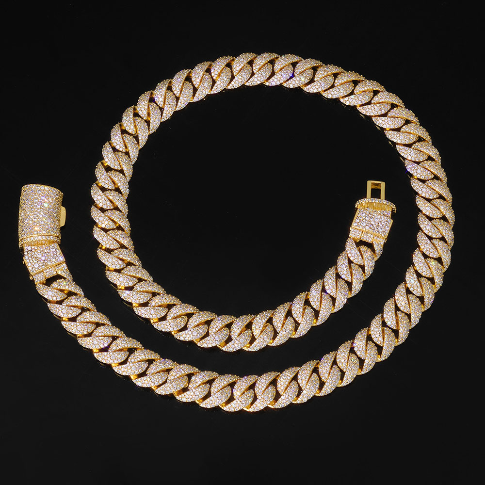 Iced out 14mm 3 Row Diamond Cu - Hip Hop Chain Necklace recensione e prezzo