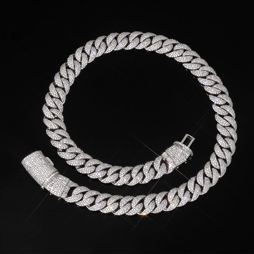 Iced out 14mm 3 Row Diamond Cu - Hip Hop Chain Necklace recensione e prezzo