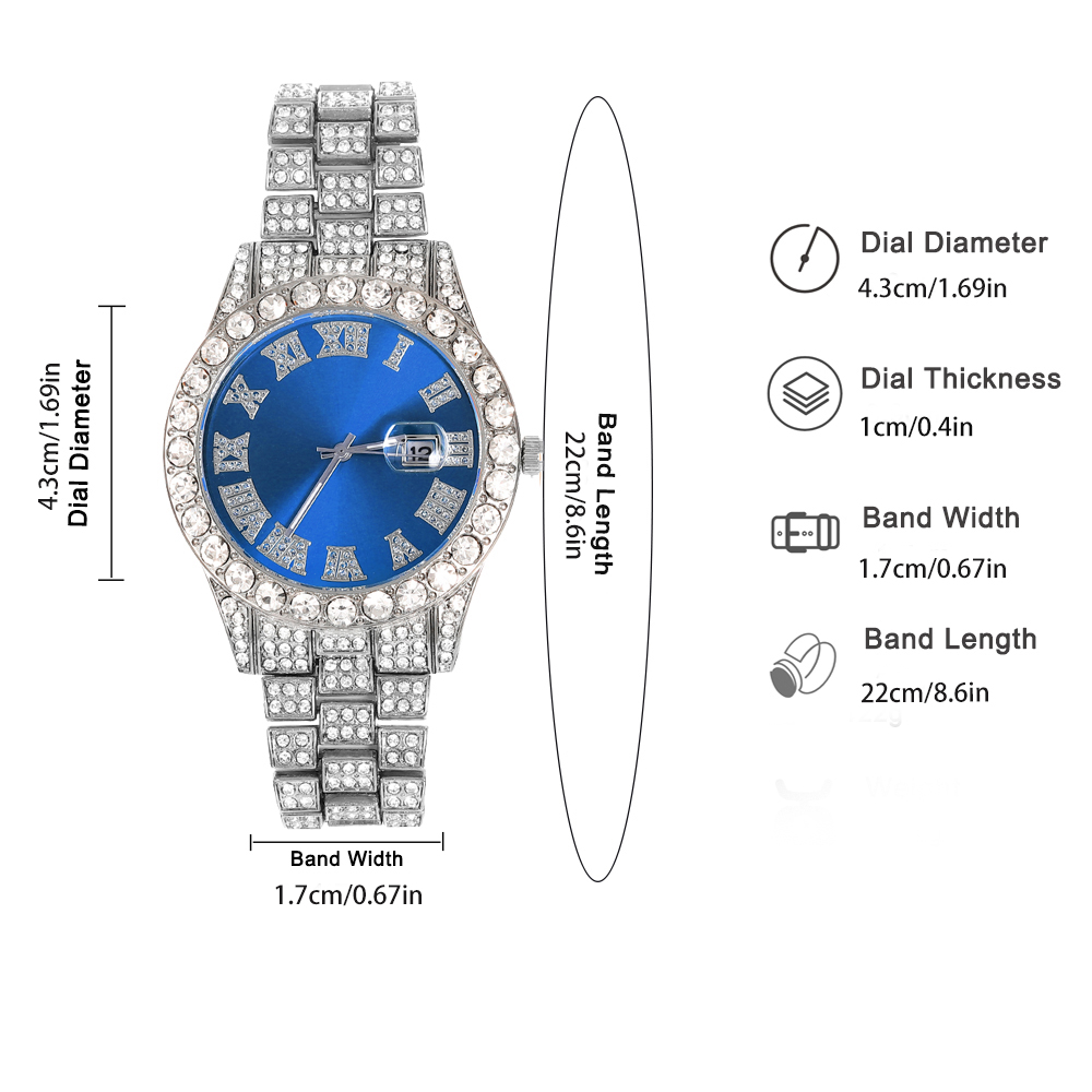 3pcs Hip-hop Watch Jewelry Set - Jewelry Watches Silver recensione e prezzo