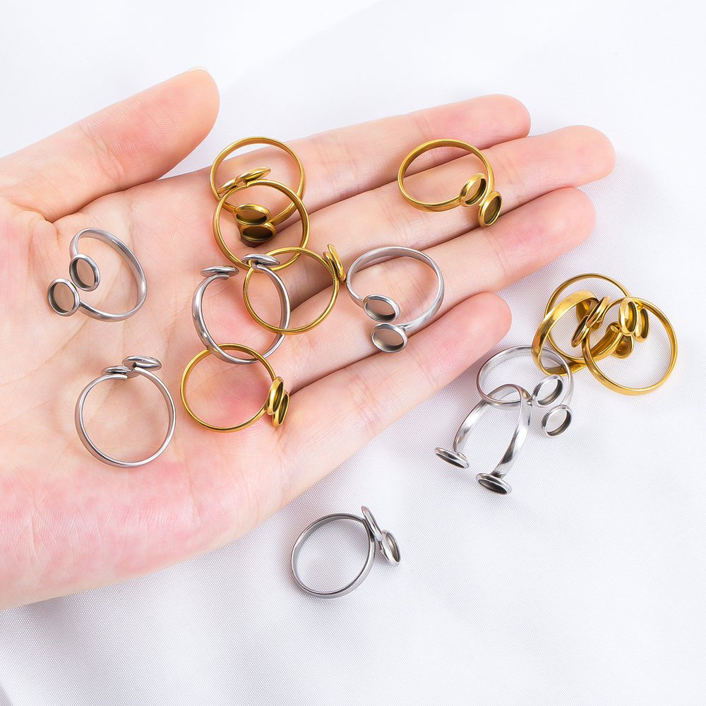 5pcs Stainless Steel Adjustabl - Gold Plated Ring recensione e prezzo