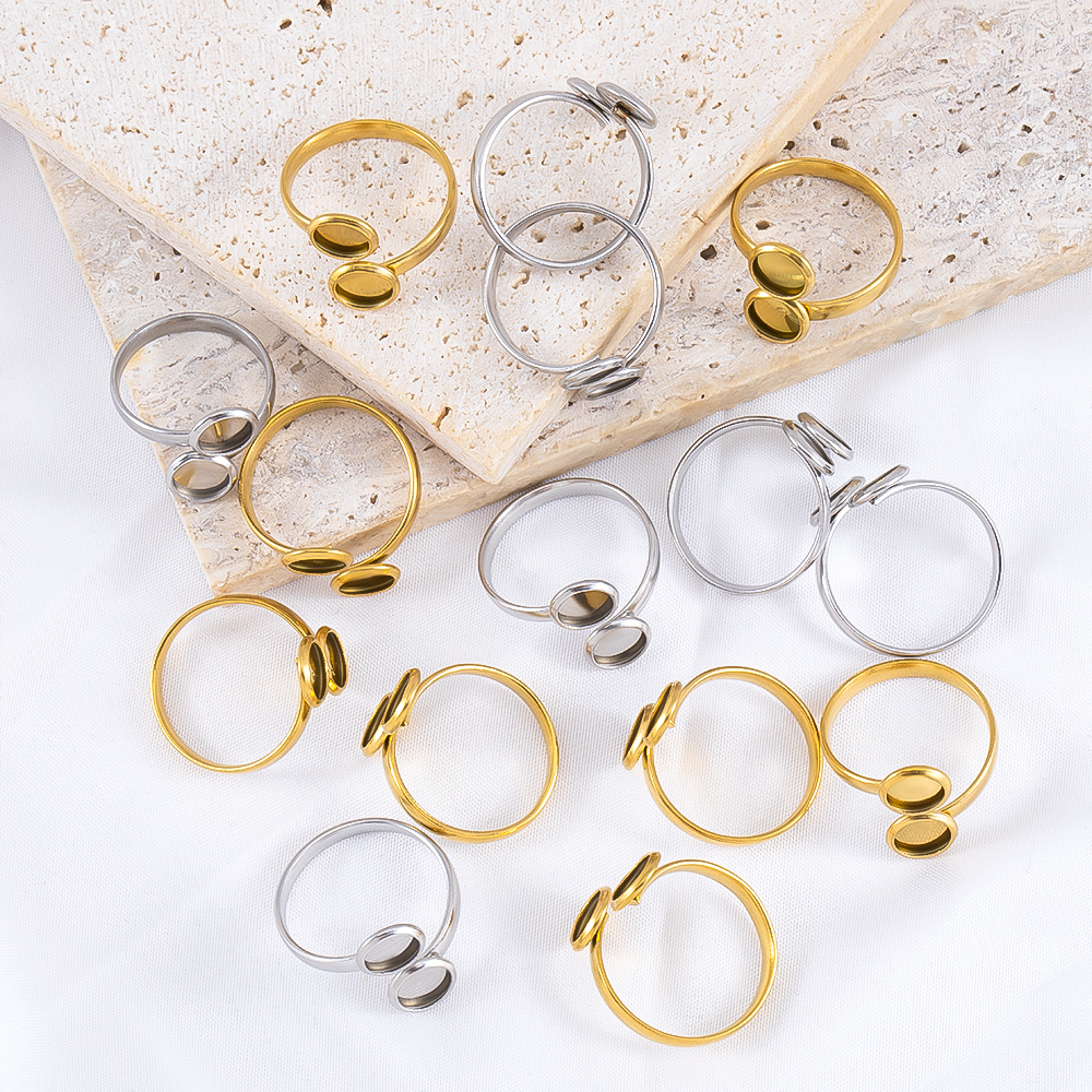 5pcs Stainless Steel Adjustabl - Gold Plated Ring recensione e prezzo