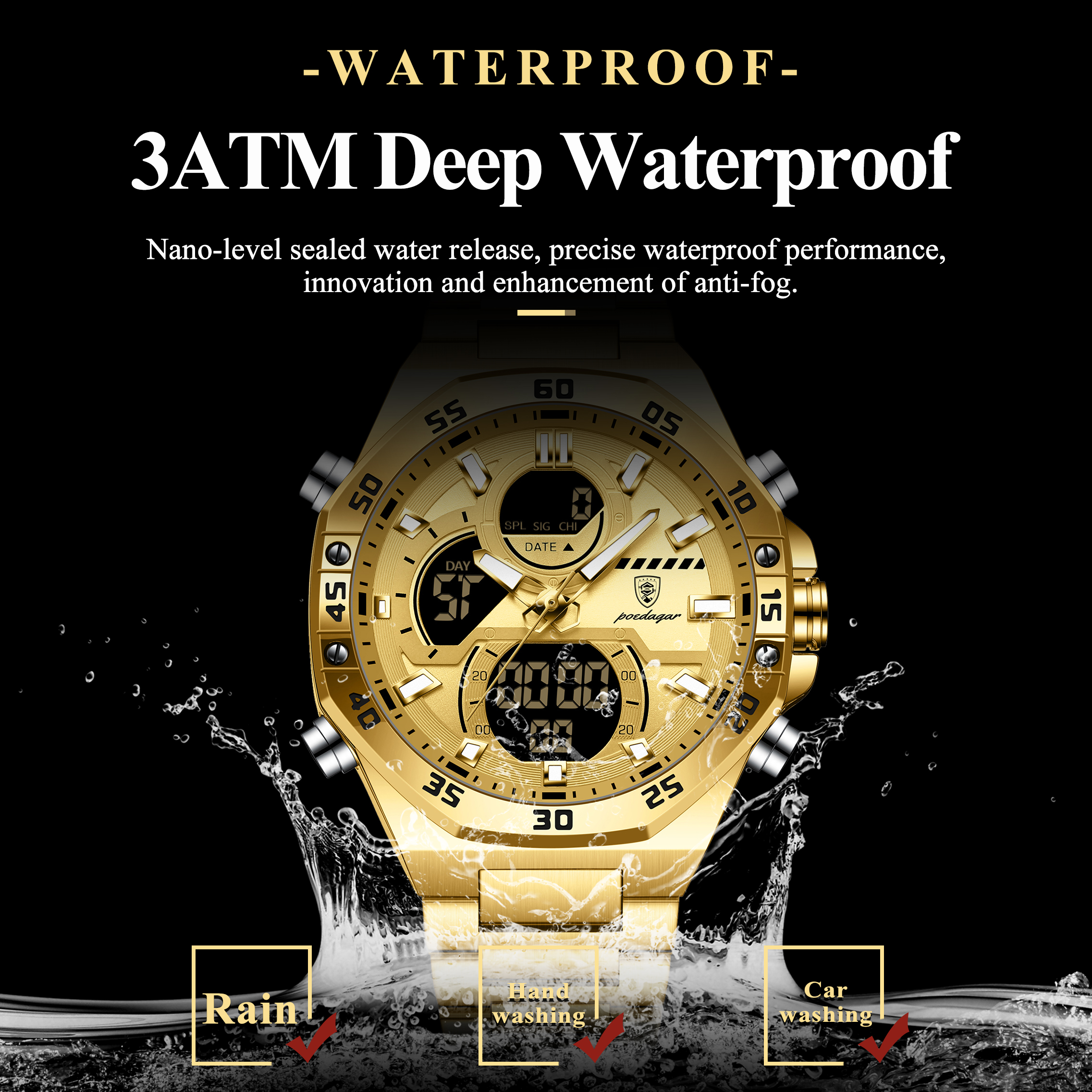 POEDAGAR Sport Men Watch LED W - Jewellery Watch recensione e prezzo