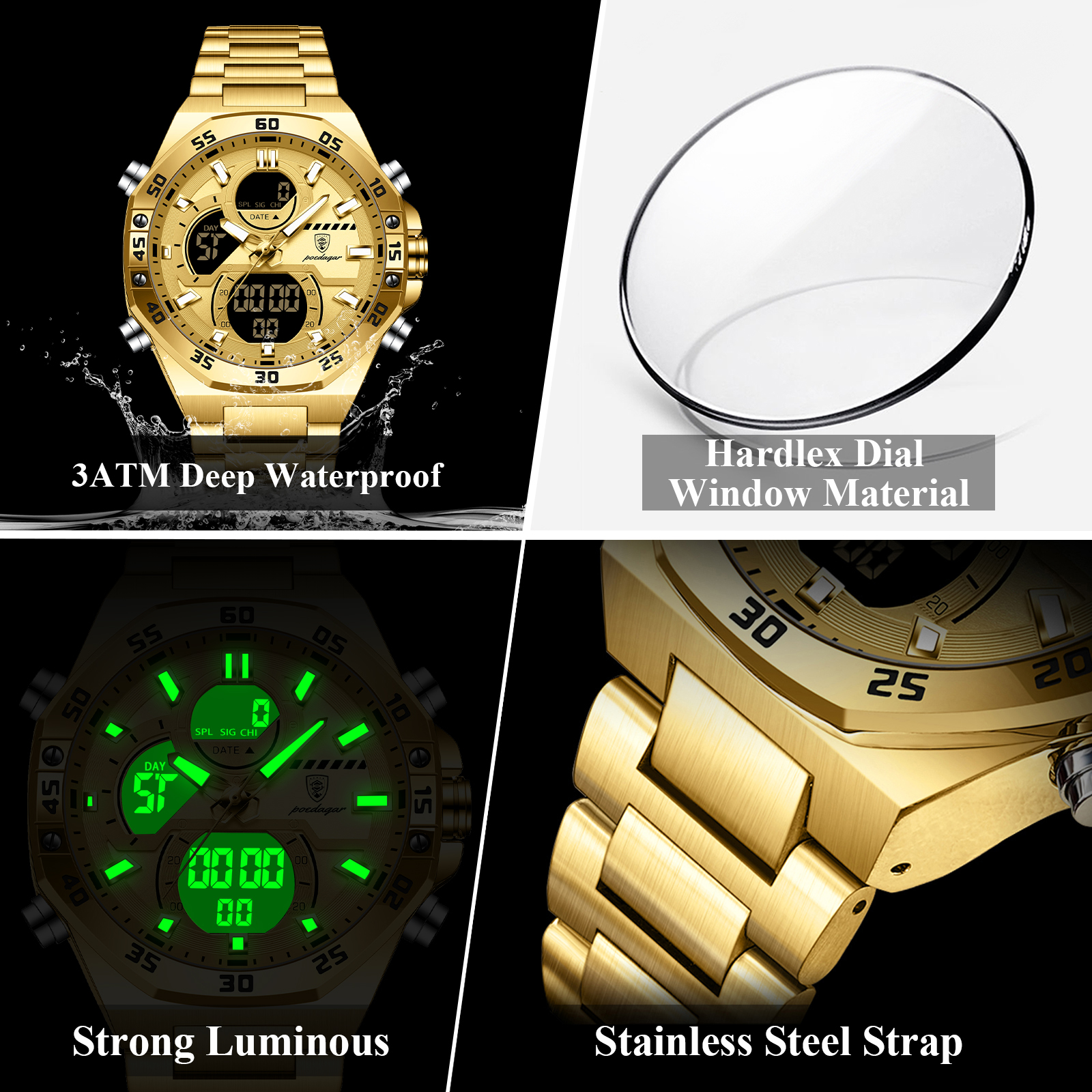 POEDAGAR Sport Men Watch LED W - Jewellery Watch recensione e prezzo