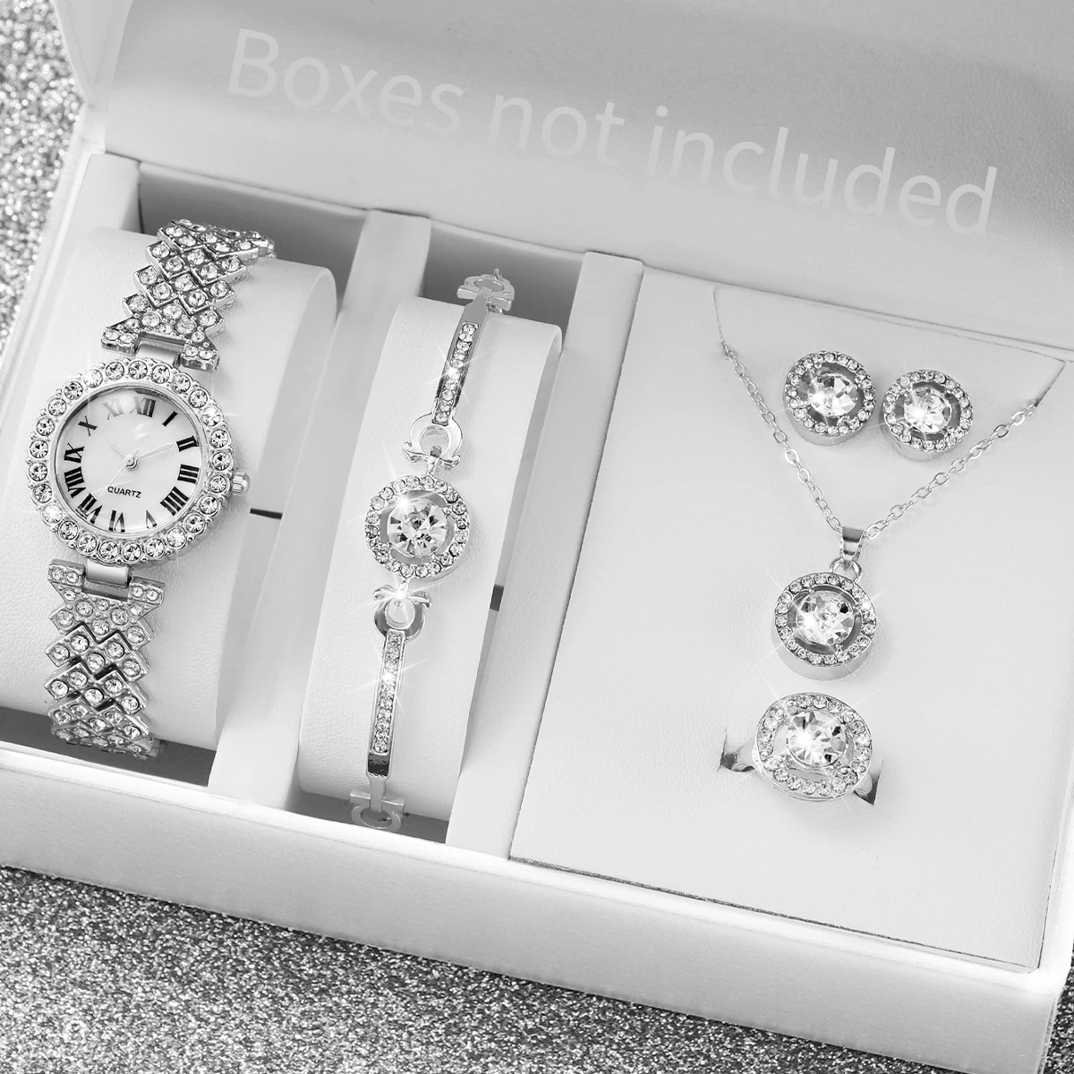 6PCS/Set Luxury Rhinestone Wom - Jewelry Watches Silver recensione e prezzo
