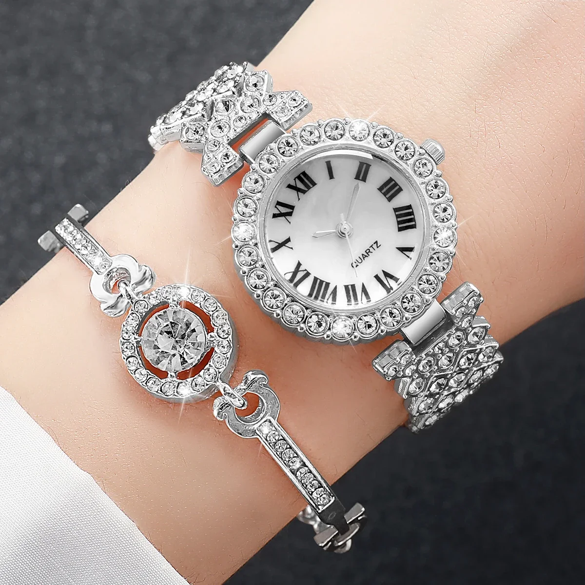6PCS/Set Luxury Rhinestone Wom - Jewelry Watches Silver recensione e prezzo
