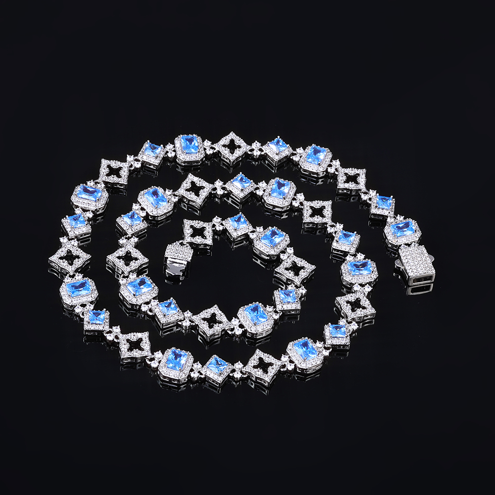 HHIOK New 11MM Blue Gemstone C - Hip Hop Chain Necklace recensione e prezzo