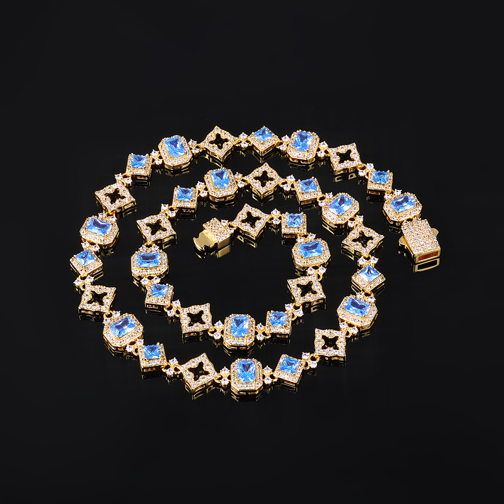 HHIOK New 11MM Blue Gemstone C - Hip Hop Chain Necklace recensione e prezzo