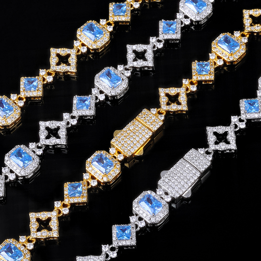 HHIOK New 11MM Blue Gemstone C - Hip Hop Chain Necklace recensione e prezzo