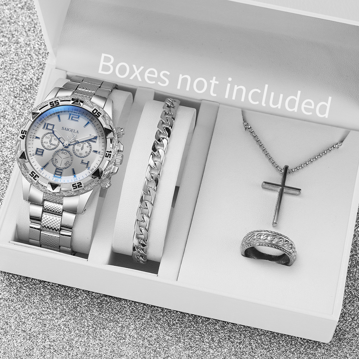 4pcs/set Fashion Men's Watches - Jewelry Watches Silver recensione e prezzo