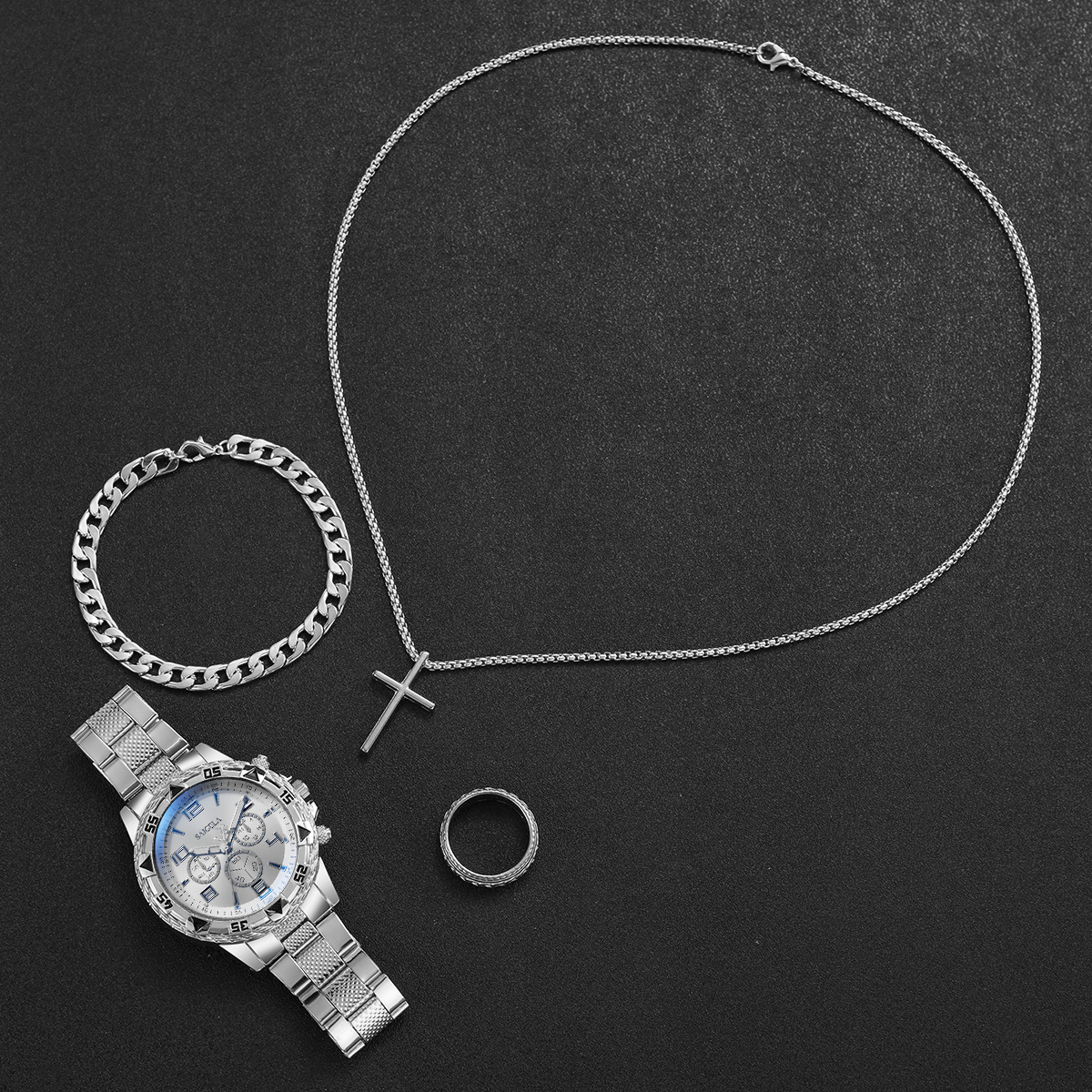4pcs/set Fashion Men's Watches - Jewelry Watches Silver recensione e prezzo