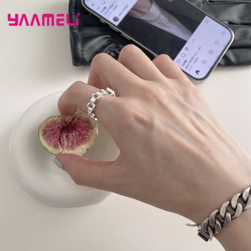 925 Silver  Watch Chain Rings  - Jewelry Watches Silver recensione e prezzo
