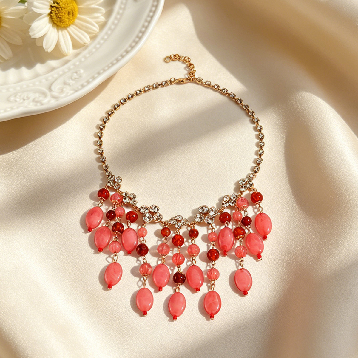 Trendy Pink Red Teardrop Beade - Jewelry & Watches Ltd recensione e prezzo