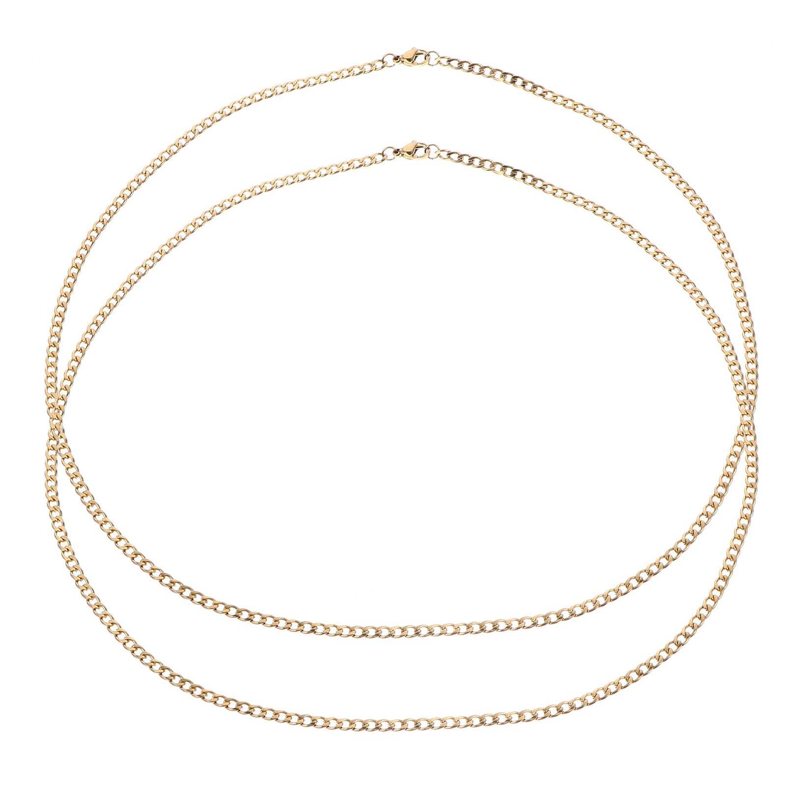 2Pcs Stainless Steel Chains Hi - Hip Hop Chain Necklace recensione e prezzo