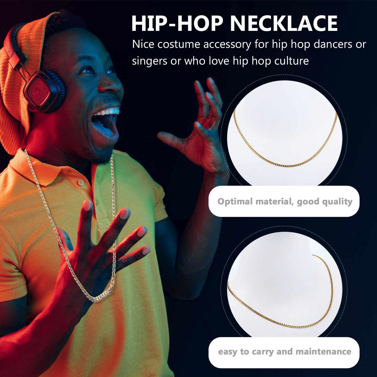 2Pcs Stainless Steel Chains Hi - Hip Hop Chain Necklace recensione e prezzo
