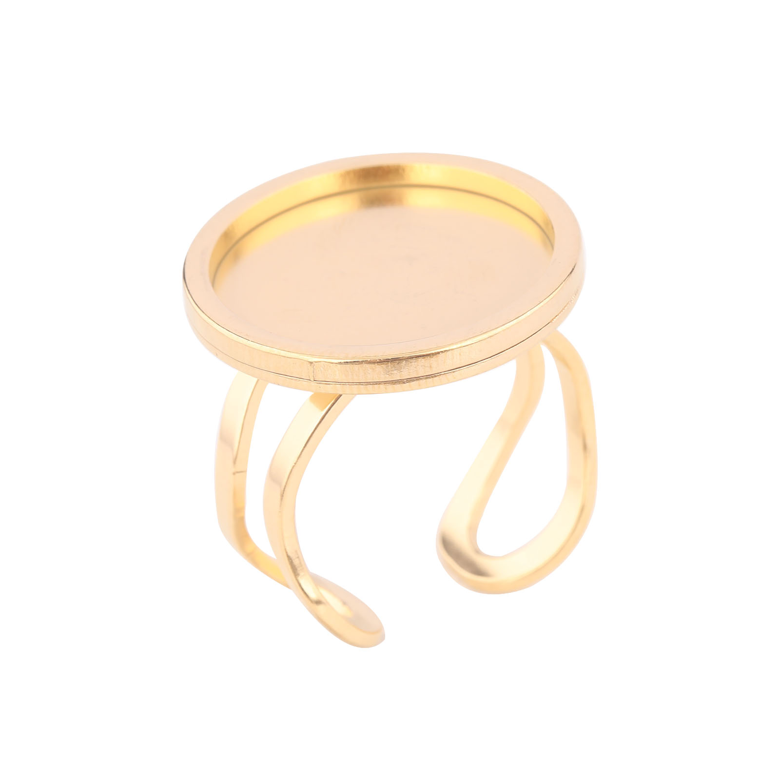 5pcs 18mm Round Cabochon Ring  - Gold Plated Ring recensione e prezzo