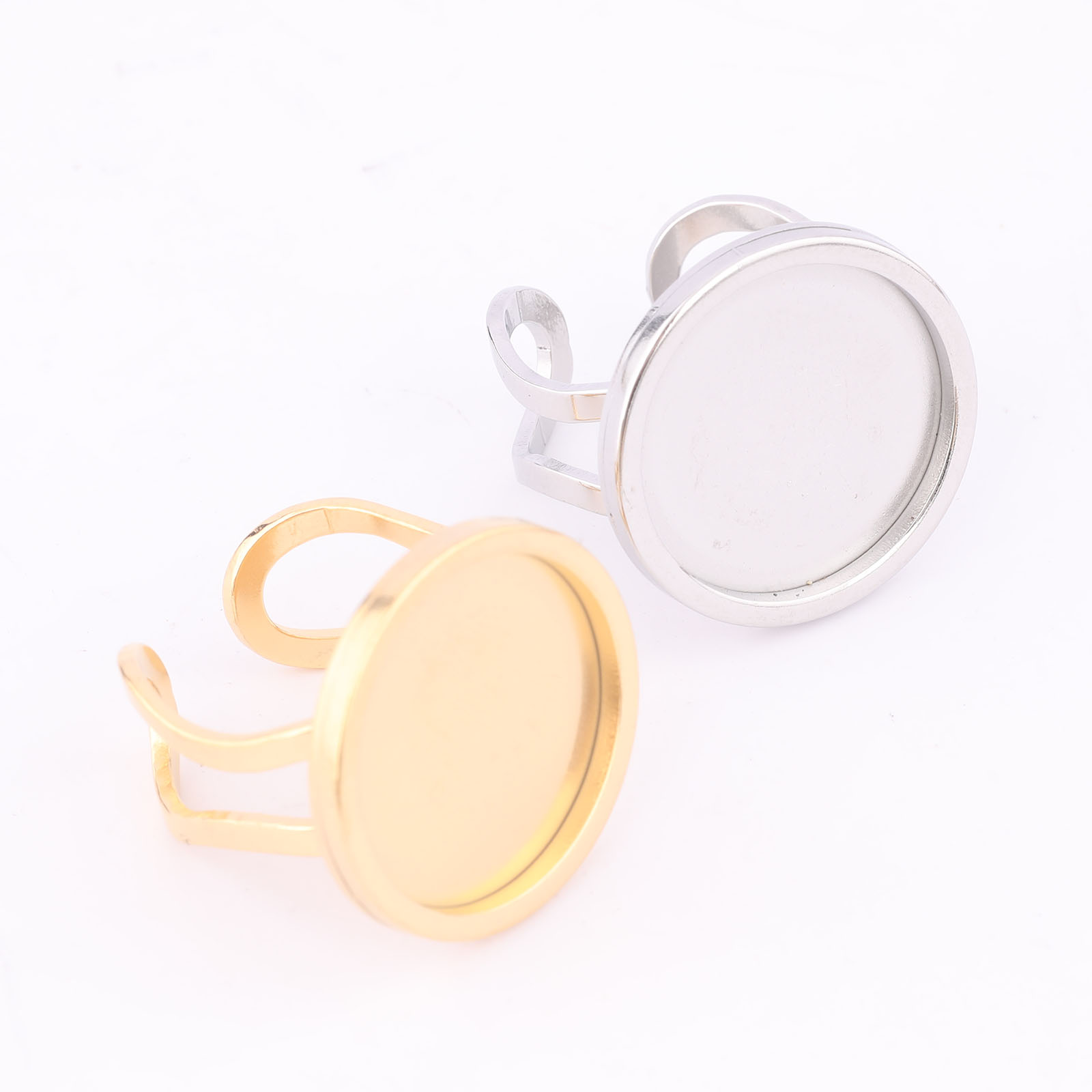 5pcs 18mm Round Cabochon Ring  - Gold Plated Ring recensione e prezzo