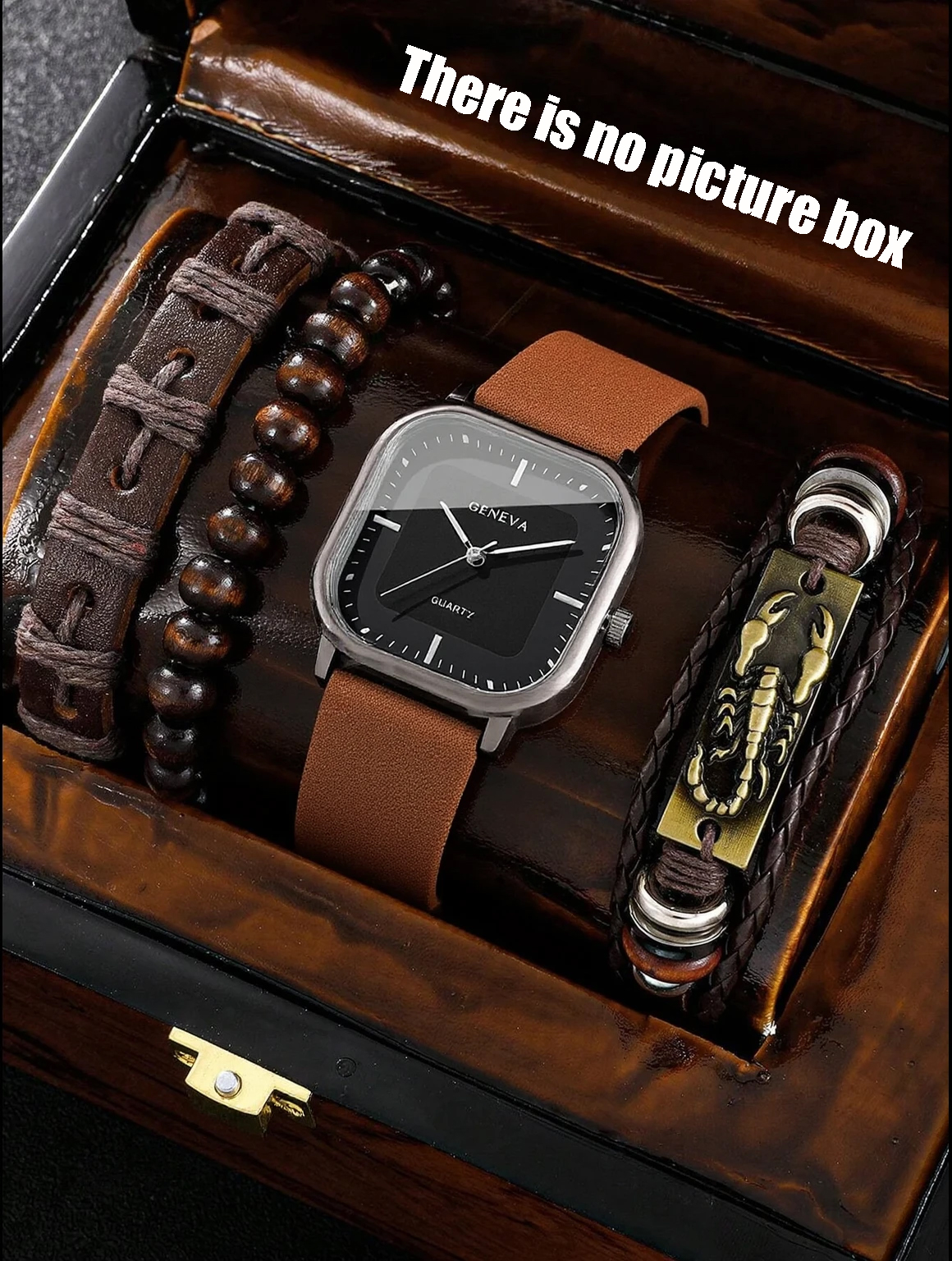 No gift box; men's leather str - Jewellery Watch recensione e prezzo